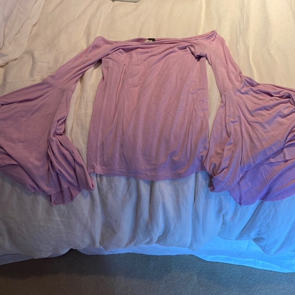 We the Free Purple Off the Shoulder top